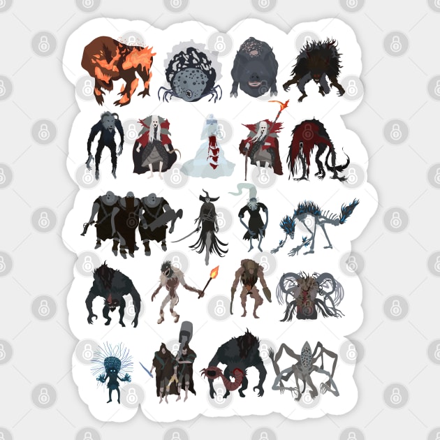 Bloodborne - Dungeon bosses Sticker by DigitalCleo